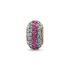 Pink, Blue and Yellow Crystal Bead