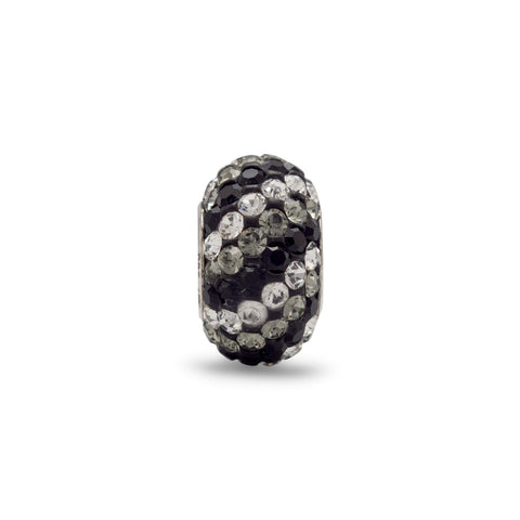 Black, Grey and Clear Crystal Bead