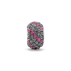 Grey and Pink Crystal Bead
