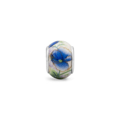 Blue Flower Ceramic Bead