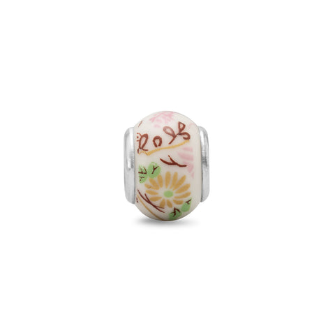 Yellow Flower Ceramic Bead