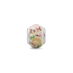 Yellow Flower Ceramic Bead