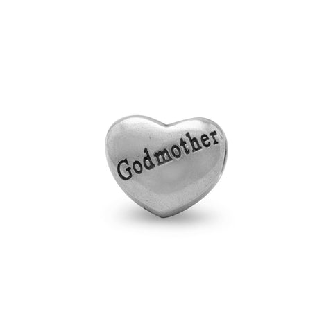 Oxidized "Godmother" Heart Bead