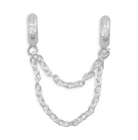 Double Bead with Chain and CZ