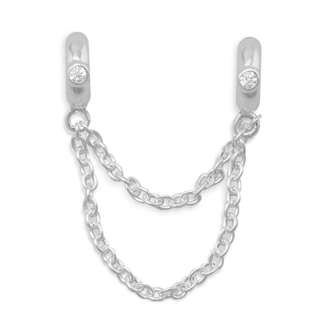 Double Bead with Chain and CZ