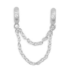 Double Bead with Chain and CZ