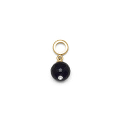 14 Karat Gold Plated Black Onyx Charm Bead