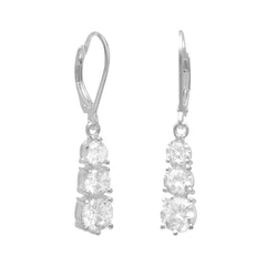 4/5/6mm CZ Lever Back Earrings