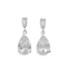 Pear Shape and Baguette CZ Post Earrings