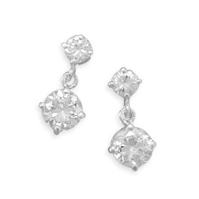CZ Post Drop Earrings