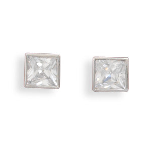 5mm Square CZ Post Earrings
