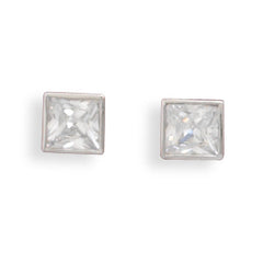 5mm Square CZ Post Earrings