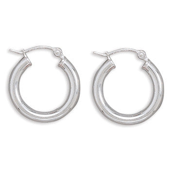 3mm x 20mm Hoop Earrings with Click