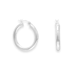 4mm x 28mm Hoop Earrings with Click