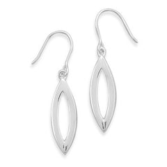 Small Polished Open Marquise Shape Earrings on French Wire