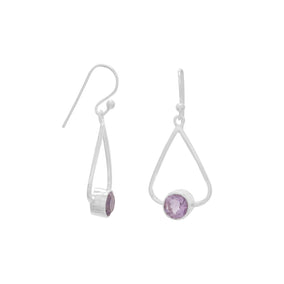 Tri Shape Amethyst Drop Earrings