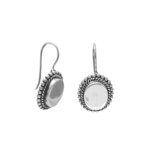 Oval Engravable Earrings with Bead Edge