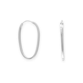 Square Tube Oval Hoop Earrings
