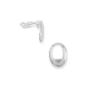 Polished Oval Clip-On Earrings