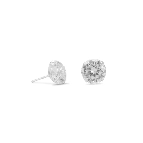 10mm Clear CZ Stud Earrings