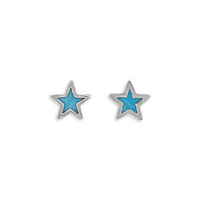 Light Blue Star Stud Earrings