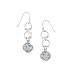 Ancient Roman Glass Drop Earrings on French Wire