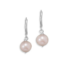 Cultured Freshwater Pearl Lever Back Earrings