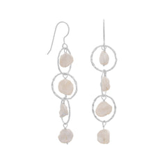 Open Circle Keishi Drop French Wire Earrings