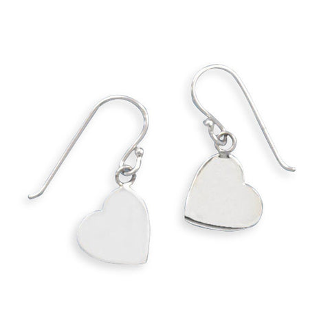 Heart Charm French Wire Earrings