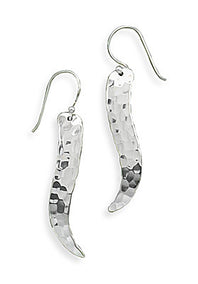 Hammered Wavy French Wire Earrings