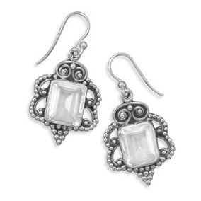 Oxidized Scroll Bead Design White Quartz French Wire