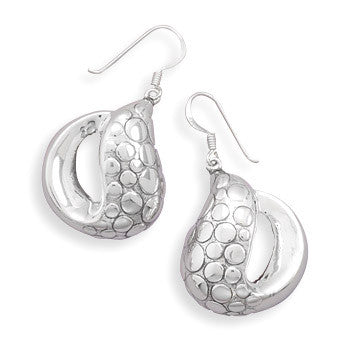Oxidized Electroform Dot Design French Wire Earrings