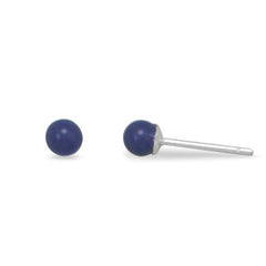 4mm Lapis Stud Earrings