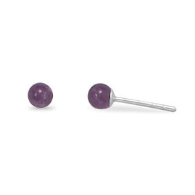 4mm Amethyst Stud Earrings