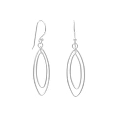 Double Marquise Drop French Wire Earrings