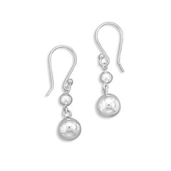 Double Bead Drop French Wire Earrings