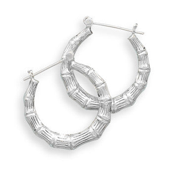Bamboo Design Hoop Earrings