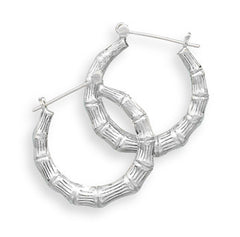 Bamboo Design Hoop Earrings