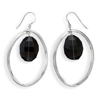 Oval Faceted Smoky Quartz Earrings