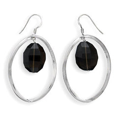 Oval Faceted Smoky Quartz Earrings