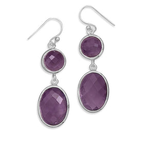 Amethyst Drop French Wire Earrings