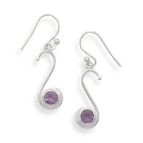 S Design Amethyst Earrings