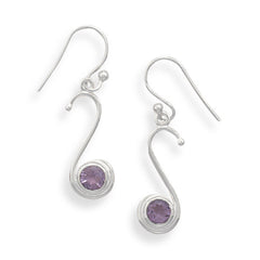 S Design Amethyst Earrings
