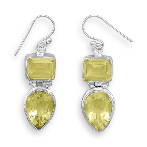 Lemon Quartz French Wire Earrings