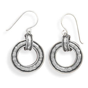 Oxidized Circle Earrings