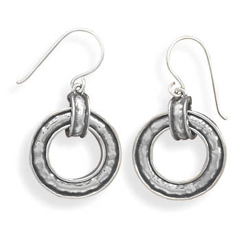 Oxidized Circle Earrings