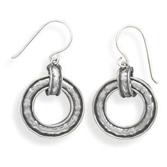 Oxidized Circle Earrings