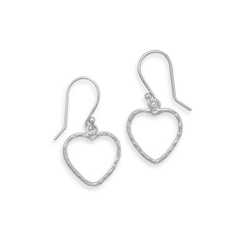 Open Heart French Wire Earrings