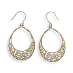Gold Plated Sterling Silver Oval Filigree Earrings