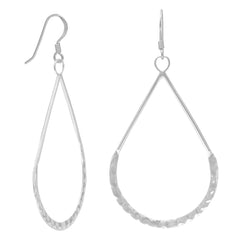 Hammered Pear Shape French Wire Earrings